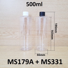Chai trong vai ngang nắp vặn 500ml