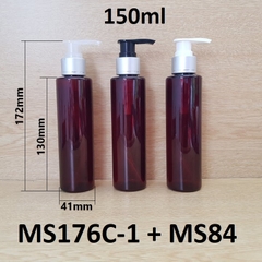 Chai nâu vai ngang vòi van xi bạc 150ml