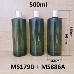 Chai rêu vai ngang nắp nhấn bạc 500ml