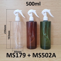 Chai vai ngang đầu xịt kiếng 500ml