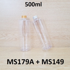 Chai trong vai ngang nắp nhôm cuốn 500ml