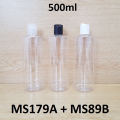 Chai trong vai ngang nắp nhấn 500ml