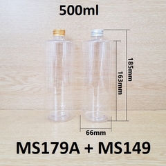 Chai trong vai ngang nắp nhôm cuốn 500ml