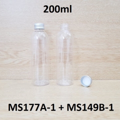Chai trong vai tròn nắp bạc cuốn 200ml