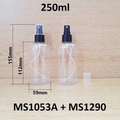 Chai PET vai tròn trong xịt phun sương 250ml