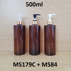 Chai nâu vai ngang vòi van xi vàng 500ml