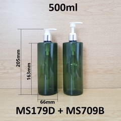 Chai rêu vai ngang vòi van xi bạc bóng KO viền 500ml