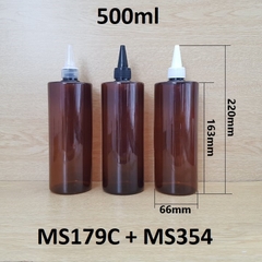 Chai nâu vai ngang nắp nhọn 500ml