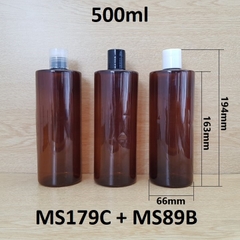 Chai nâu vai ngang nắp nhấn 500ml