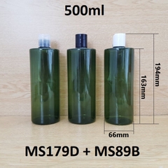 Chai rêu vai ngang nắp nhấn 500ml