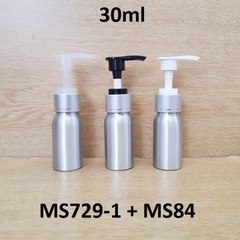 Chai nhôm vòi van xi bạc 30ml