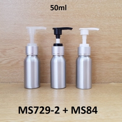 Chai nhôm vòi van xi bạc 50ml