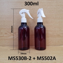Chai nâu cổ cao tròn xịt kiếng 300ml