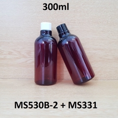 Chai nâu cổ cao tròn nắp vặn 300ml
