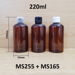 Chai nâu đất lùn nắp bật 220ml