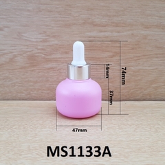Chai serum HỒNG nắp bóp trắng khoen bạc bóng 25ml