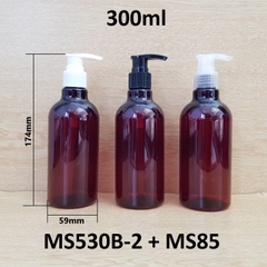 Chai nâu cổ cao tròn vòi van 300ml