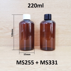 Chai nâu đất lùn nắp vặn 220ml