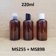 Chai nâu đất lùn nắp nhấn 220ml