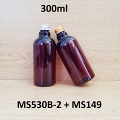 Chai nâu cổ cao tròn nắp cuốn biên 300ml