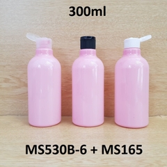 Chai hồng đục cổ cao tròn  nắp bật 300ml