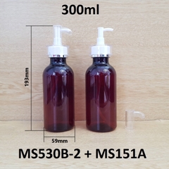 Chai nâu cổ cao tròn vòi voi 300ml