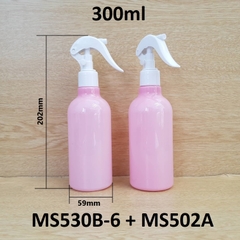 Chai hồng đục cổ cao tròn xịt kiếng 300ml