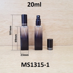 Chai vuông phun sương ombre nắp 2 VIỀN 20ml