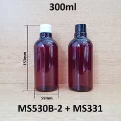 Chai nâu cổ cao tròn nắp vặn 300ml