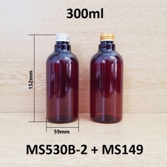 Chai nâu cổ cao tròn nắp cuốn biên 300ml