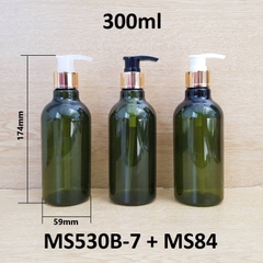 Chai rêu cổ cao tròn vòi van xi vàng 300ml