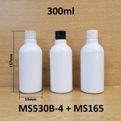 Chai trắng cổ cao tròn nắp bật 300ml