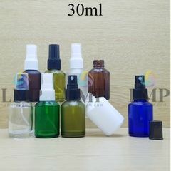 Chai thủy tinh vát đầu phun sương sọc 30ml