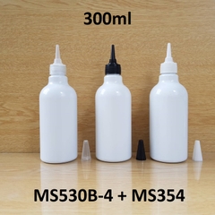 Chai trắng cổ cao tròn nắp nhọn 300ml