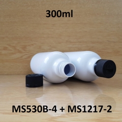 Chai trắng cổ cao tròn nắp child resistant 300ml