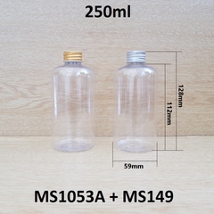Chai PET vai tròn trong nắp nhôm cuốn 250ml