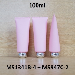 Tuýp tròn hồng nhám nắp bạc 100ml