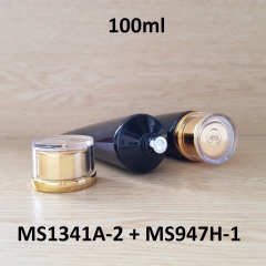 Tuýp tròn đen bóng nắp vàng 100ml