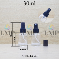Chai thủy tinh vát đầu phun sương sọc 30ml