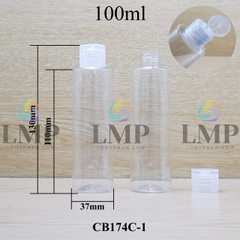 Chai PET vai ngang nắp bật sọc 100ml