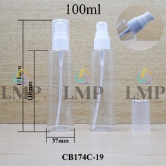 Chai PET vai ngang đầu xịt giọt 1 viền 100ml