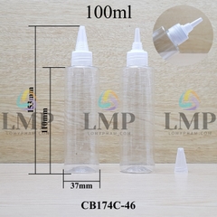 Chai PET vai ngang nắp nhọn sọc 100ml