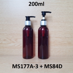 Chai nâu vai tròn vòi đen khoen bạc 200ml