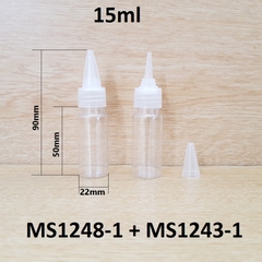 Chai vai ngang nắp nhọn 15ml