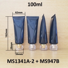 Tuýp tròn đen bóng nắp vàng 100ml