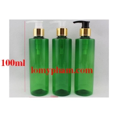 Chai xanh lá vai ngang vòi van xi vàng 100ml