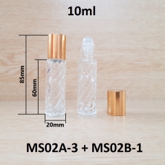 Chai TT bi lăn xoắn nắp vàng KO viền 10ml