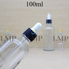 Chai tinh dầu nắp bóp khoen nhựa sọc có nắp chụp 100ml