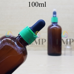 Chai tinh dầu nắp bóp khoen nhựa sọc có nắp chụp 100ml