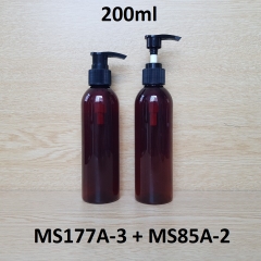 Chai nâu vai tròn vòi van sọc đen 200ml
